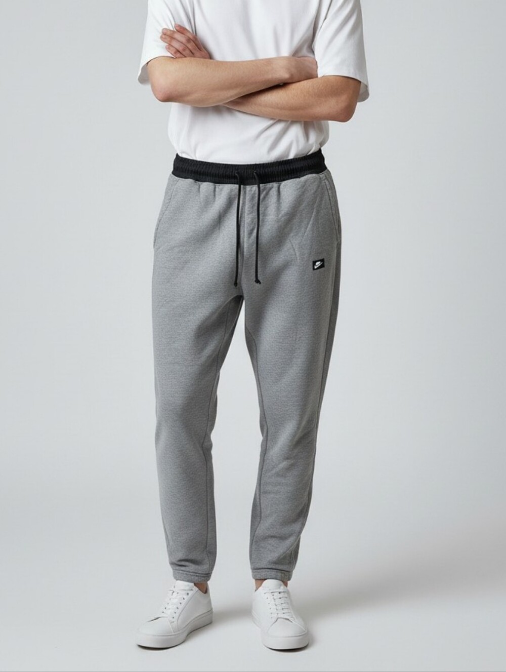 Nike Men’s Grey Joggers with Black Drawstring Waistband